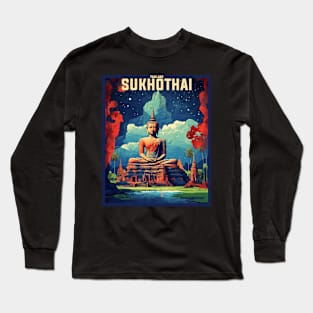 Sukhothai Thailand Vintage Retro Travel Tourism Long Sleeve T-Shirt